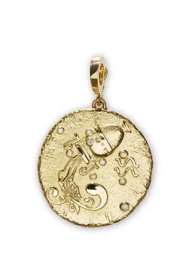 Azlee Of The Stars Aquarius Large Coin Pendant | Thumbnail 1