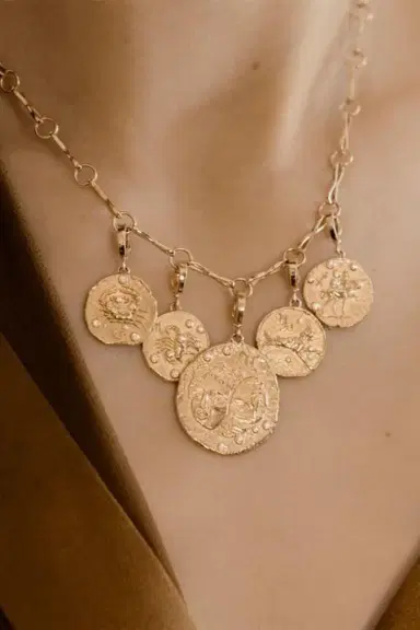 Azlee Of The Stars Pisces Large Coin Pendant | Thumbnail 3 Azlee Of The Stars Pisces Large Coin Pendant | Thumbnail 3