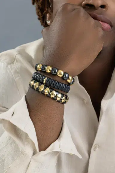 ROBERTO DEMEGLIO One Link Matte Black Artiglio Stretch Bracelet | Thumbnail 2
