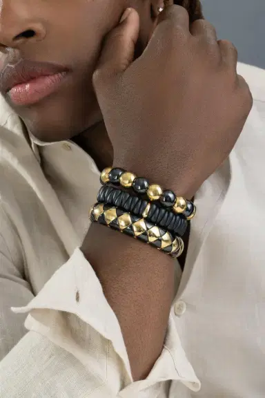ROBERTO DEMEGLIO One Link Matte Black Artiglio Stretch Bracelet | Thumbnail 3