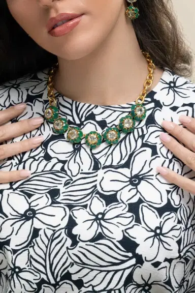 BOUNKIT JEWELRY Onyx Amethyst Green Odessa Necklace | Thumbnail 3 BOUNKIT JEWELRY Onyx Amethyst Green Odessa Necklace | Thumbnail 3