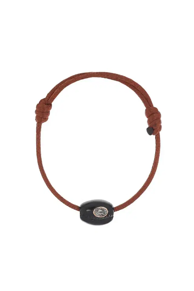DEZSO BY SARA BELTRAN Onyx Petite Brown Cowry Bracelet