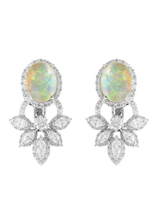 YEPREM Opal and Diamond Earrings
