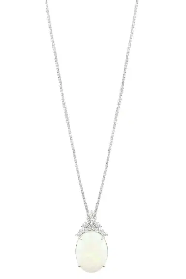 YEPREM Opal Diamond Pendant Reign Necklace | Thumbnail 1 YEPREM Opal Diamond Pendant Reign Necklace | Thumbnail 1