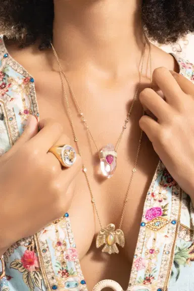 Jacquie Aiche Opal Eagle Necklace | Thumbnail 2
