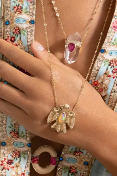 Jacquie Aiche Opal Eagle Necklace | Thumbnail 3