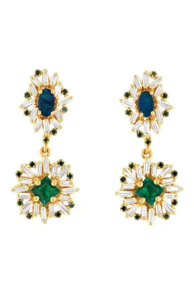 Suzanne Kalan Opal Emerald Mini Drop Earrings | Thumbnail 1 Suzanne Kalan Opal Emerald Mini Drop Earrings | Thumbnail 1