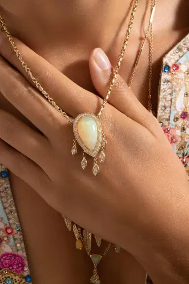 Jacquie Aiche Opal Teardrop Necklace | Thumbnail 3