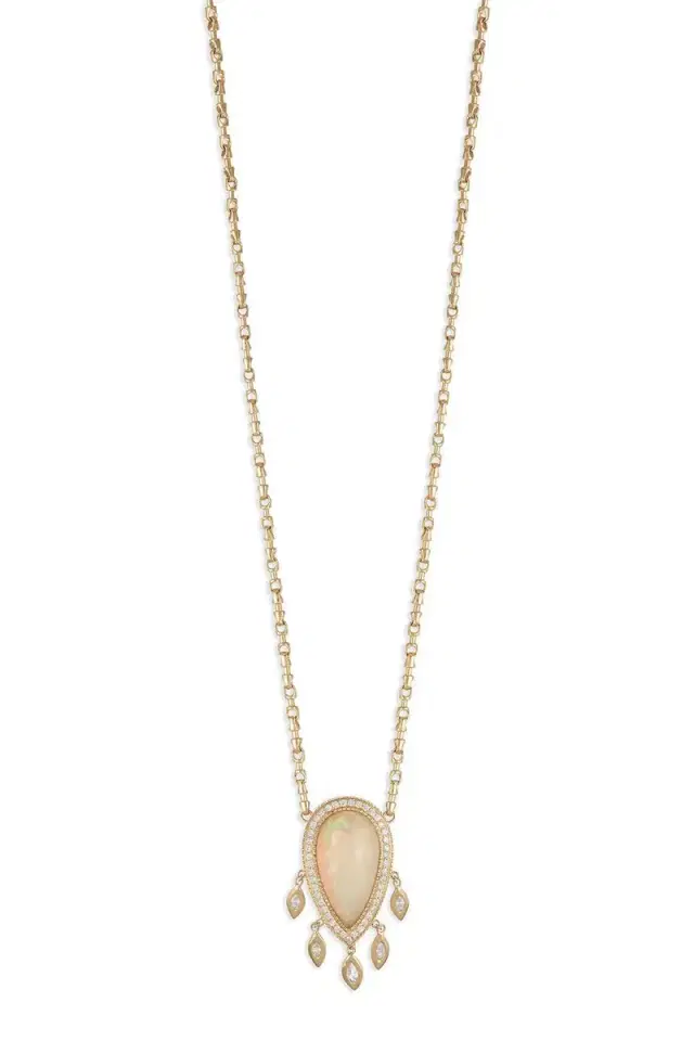 Jacquie Aiche Opal Teardrop Necklace