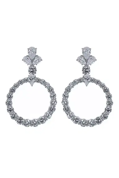 FANTASIA by DESERIO Open Circle Drop Earrings | Thumbnail 1