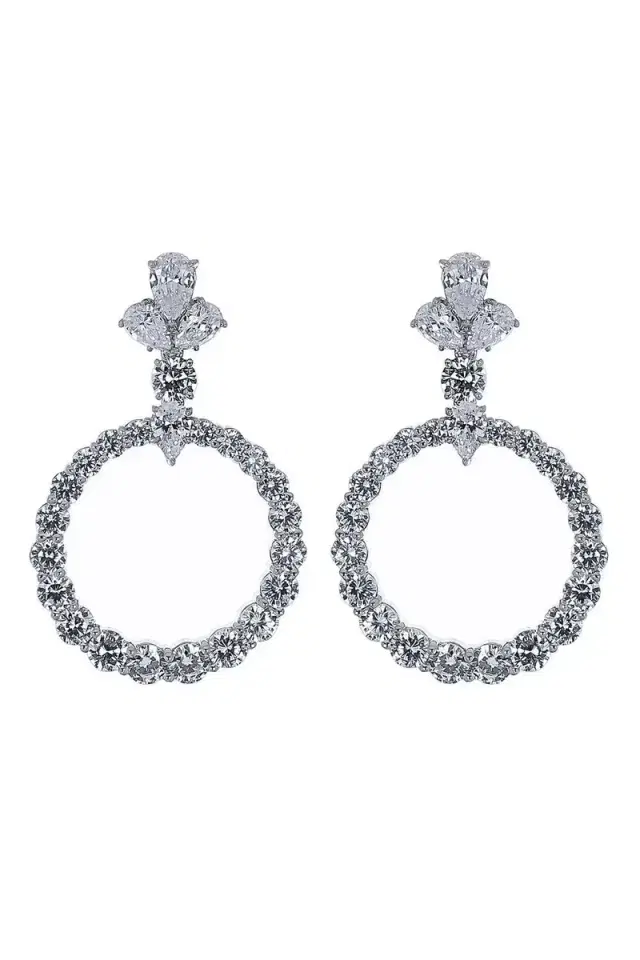 FANTASIA by DESERIO Open Circle Drop Earrings