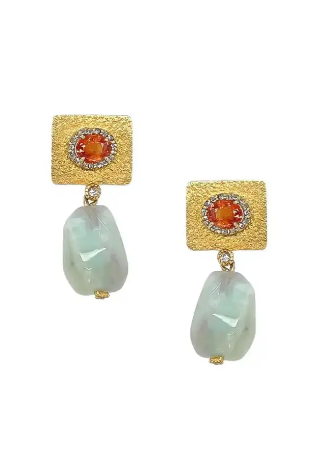 Coomi Orange Sapphire Opal Earrings