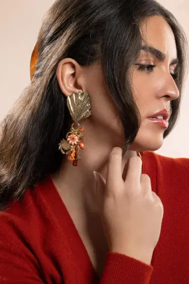 Gas Bijoux Orange Shellita Beach Charm Earrings | Thumbnail 4