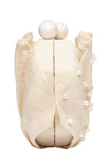 POOLSIDE Origami Scallop Clutch - White Pearl | Thumbnail 3 POOLSIDE Origami Scallop Clutch - White Pearl | Thumbnail 3