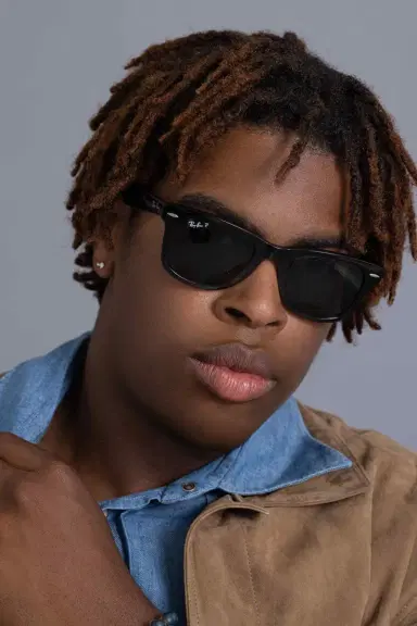 Ray-Ban Original Wayfarer Sunglasses - Shiny Black Green | Thumbnail 4