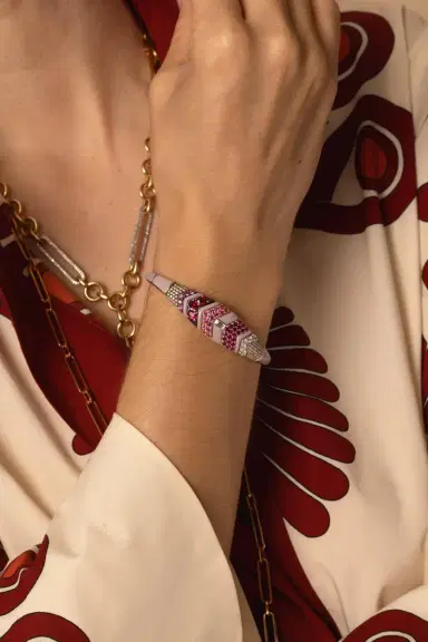 Nikos Koulis Oui Pink Enamel Bracelet | Thumbnail 2