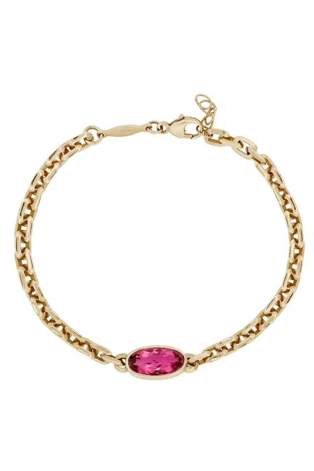 Jacquie Aiche Oval Pink Tourmaline Bracelet