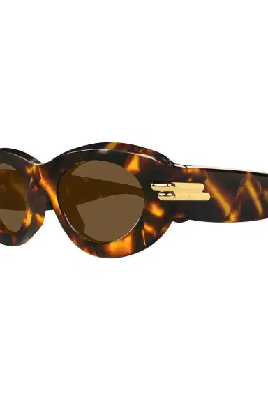 Bottega Veneta Oval Sunglasses - Havana Brown | Thumbnail 5