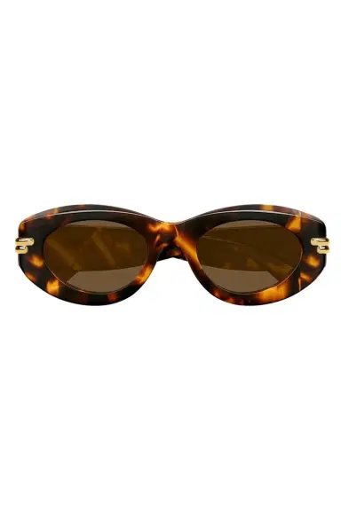 Bottega Veneta Oval Sunglasses - Havana Brown | Thumbnail 1