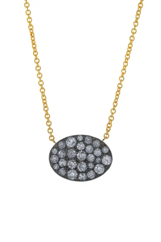 Sylva & Cie Oval Ten Table Pendant Necklace
