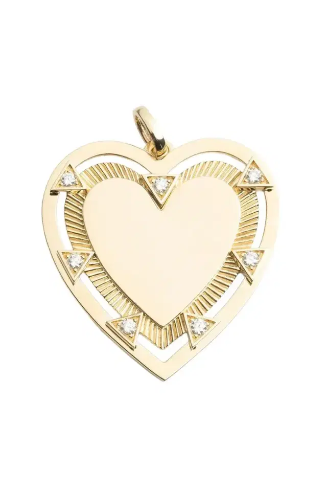 Foundrae Oversize Engraved Heart Pendant