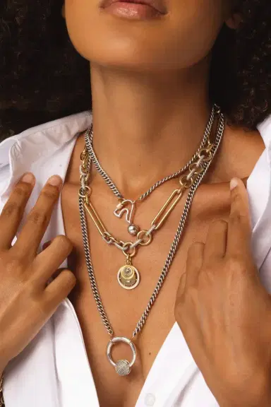 Foundrae Oversized Mixed Clip Chain Necklace | Thumbnail 2