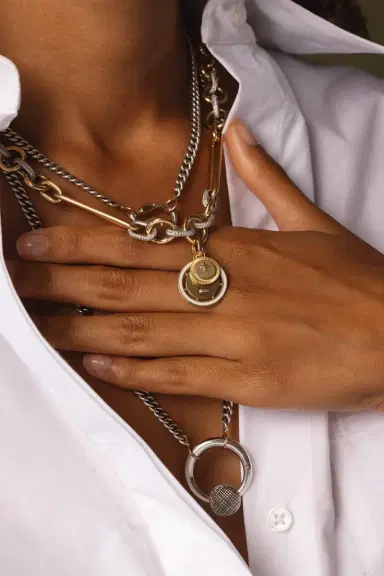 Foundrae Oversized Mixed Clip Chain Necklace | Thumbnail 3