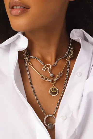 Foundrae Oversized Mixed Clip Chain Necklace | Thumbnail 4