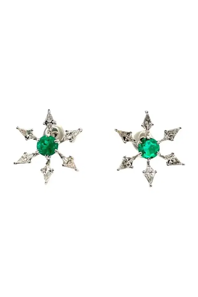 ARUNASHI Paraiba Brazil Diamond Kite Stars Earrings