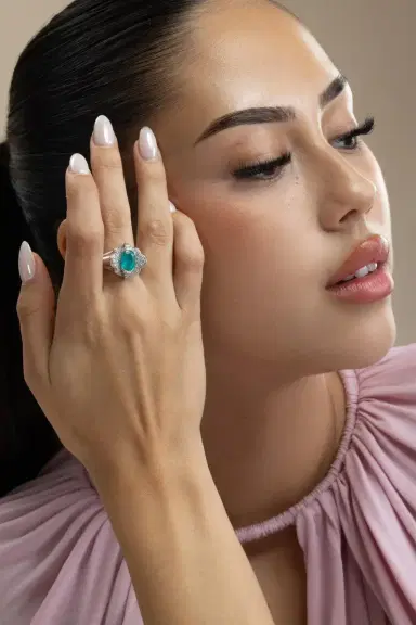 ARUNASHI Paraiba Brazil Diamond Ring | Thumbnail 2 ARUNASHI Paraiba Brazil Diamond Ring | Thumbnail 2