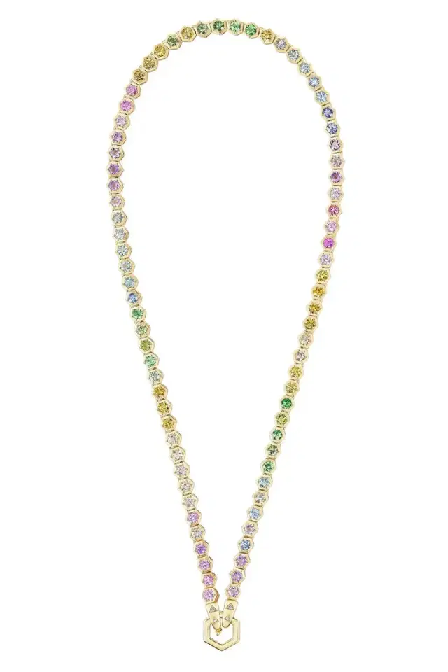 Harwell Godfrey Pastel Rainbow Open Tennis Necklace