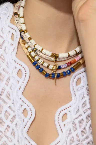 HIJAS DE PUKA Paulina Dijon Blue Agate Sea Shell Necklace | Thumbnail 2