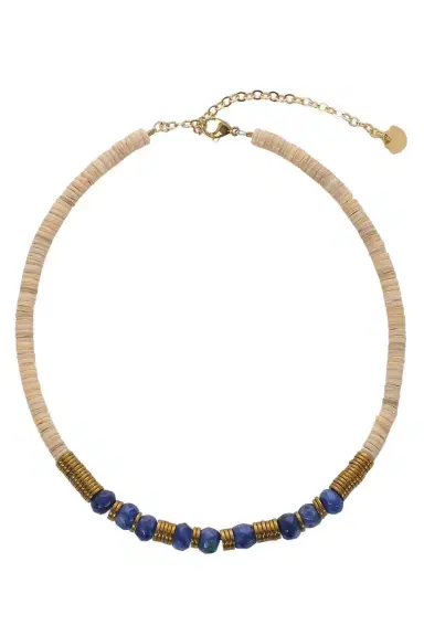 HIJAS DE PUKA Paulina Dijon Blue Agate Sea Shell Necklace | Thumbnail 1