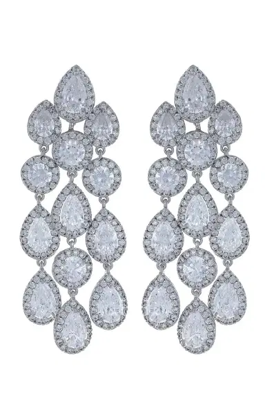 FANTASIA by DESERIO Pear Chandelier Earrings | Thumbnail 1
