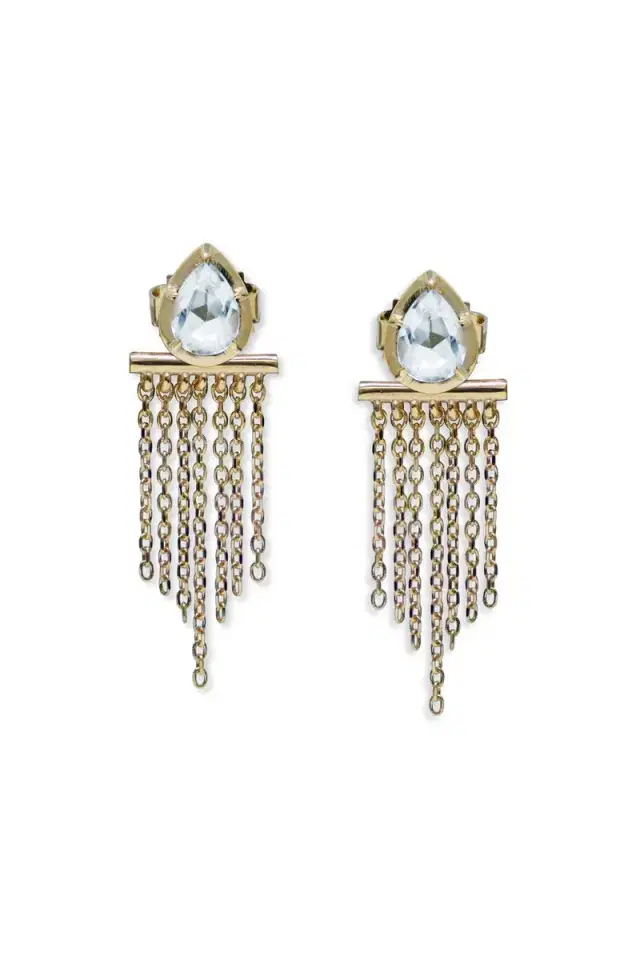 Anzie Pear Fringe Mélia Stud Earrings