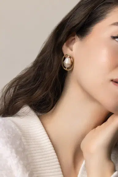 DENISE CASSOU Pearl Diamond Earrings | Thumbnail 2 DENISE CASSOU Pearl Diamond Earrings | Thumbnail 2
