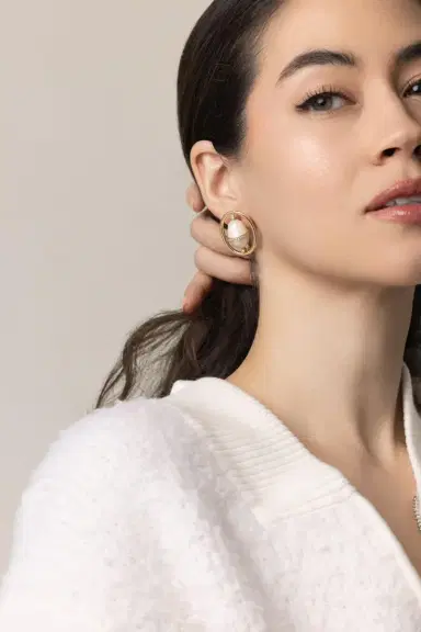 DENISE CASSOU Pearl Diamond Earrings | Thumbnail 3 DENISE CASSOU Pearl Diamond Earrings | Thumbnail 3