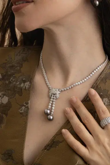 ANDREOLI Pearl Diamond Tassel Necklace | Thumbnail 4 ANDREOLI Pearl Diamond Tassel Necklace | Thumbnail 4