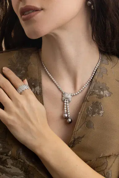 ANDREOLI Pearl Diamond Tassel Necklace | Thumbnail 5 ANDREOLI Pearl Diamond Tassel Necklace | Thumbnail 5