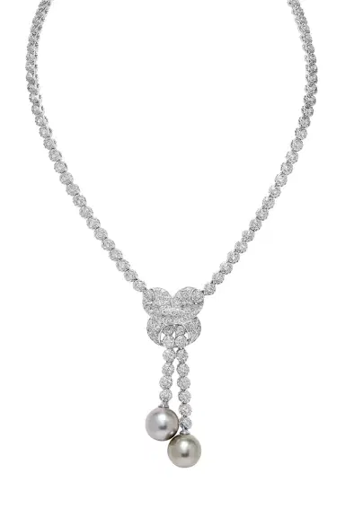 ANDREOLI Pearl Diamond Tassel Necklace | Thumbnail 1 ANDREOLI Pearl Diamond Tassel Necklace | Thumbnail 1