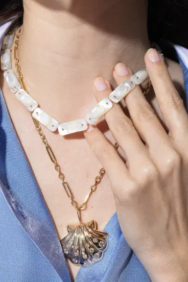 TEN THOUSAND THINGS Pearl Stone Tiles Necklace | Thumbnail 2
