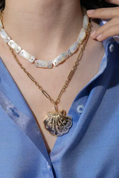 TEN THOUSAND THINGS Pearl Stone Tiles Necklace | Thumbnail 3