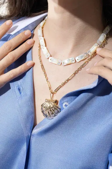TEN THOUSAND THINGS Pearl Stone Tiles Necklace | Thumbnail 4