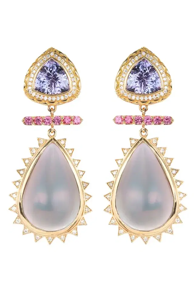 Harwell Godfrey Pearl Tanzanite Earrings