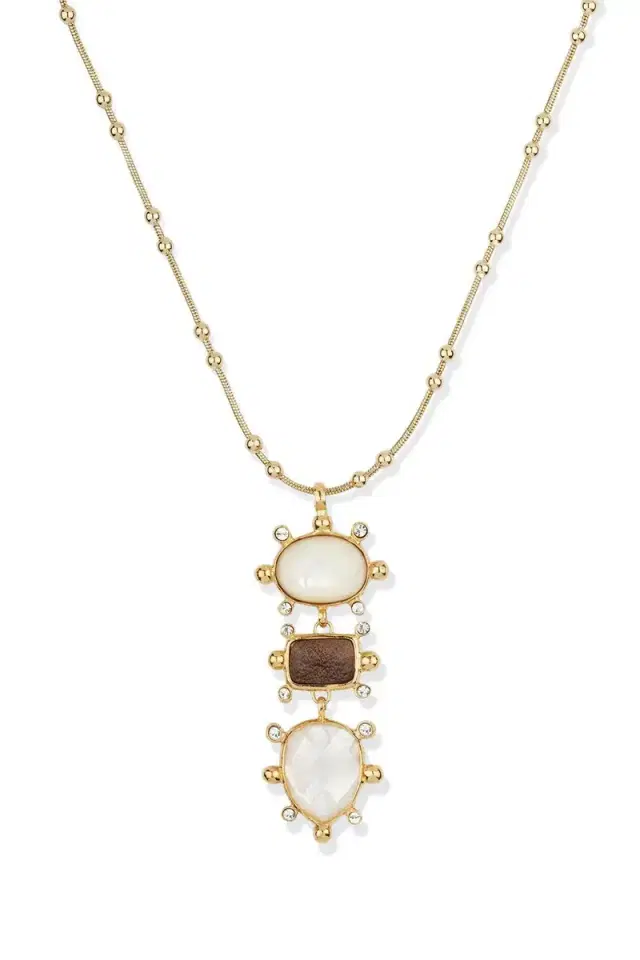 Gas Bijoux Pearl Tiki Three Row Necklace