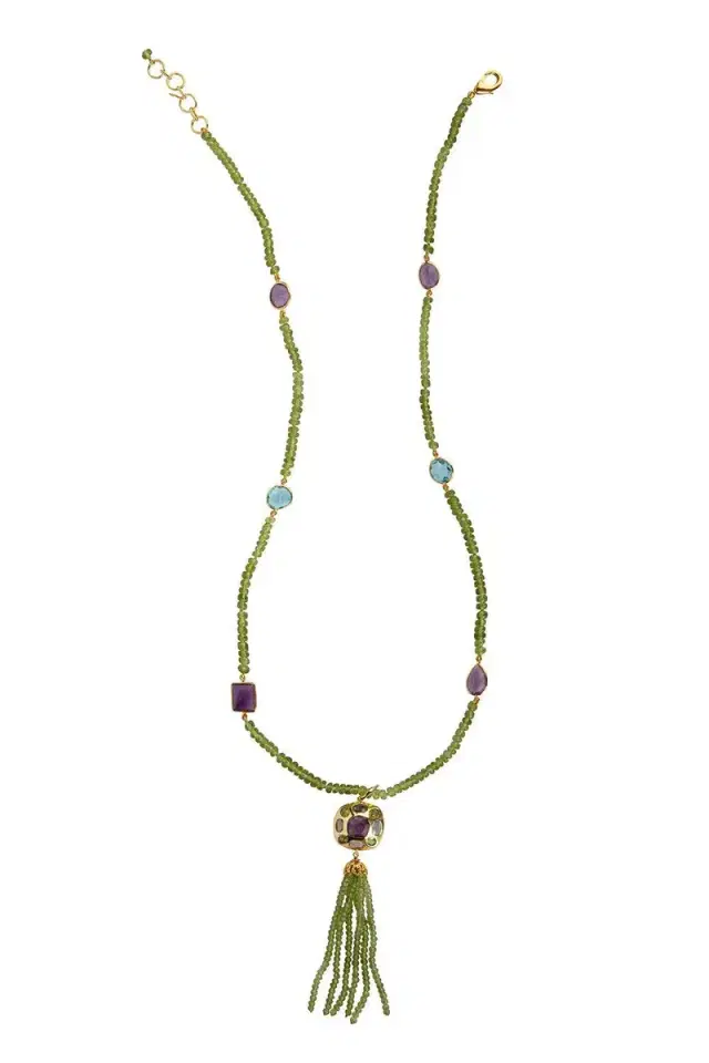 BOUNKIT JEWELRY Peridot Amethyst Dominique Necklace