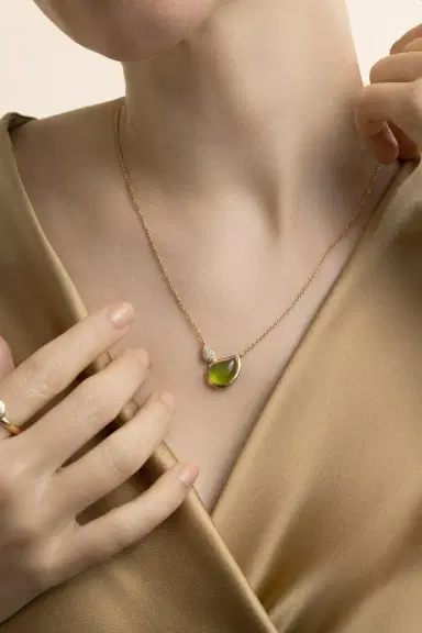 TAMARA COMOLLI Peridot Diamond Two Drops Signature Necklace | Thumbnail 2 TAMARA COMOLLI Peridot Diamond Two Drops Signature Necklace | Thumbnail 2