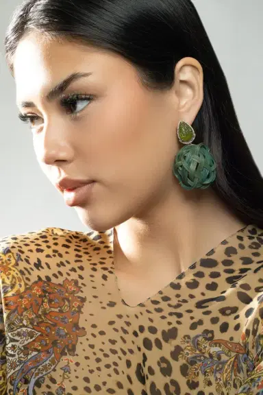 Silvia Furmanovich Peridot Tsavorite Green Bamboo Earrings | Thumbnail 3 Silvia Furmanovich Peridot Tsavorite Green Bamboo Earrings | Thumbnail 3