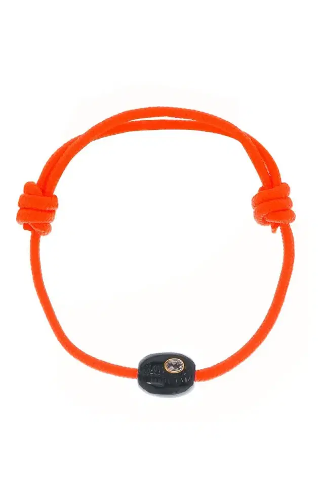 DEZSO BY SARA BELTRAN Petite Onyx Cowrie Sillimanite Orange Bracelet