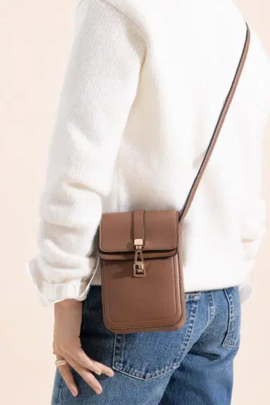 Gabriela Hearst Phone Pouch - Cognac | Thumbnail 3